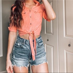 Coral Crop Top